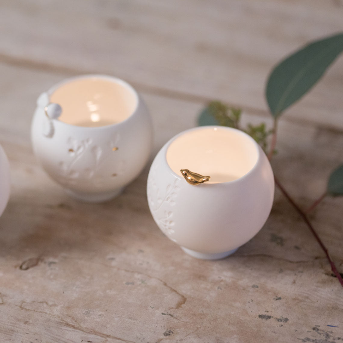Taça Pássaro Dourado Velas